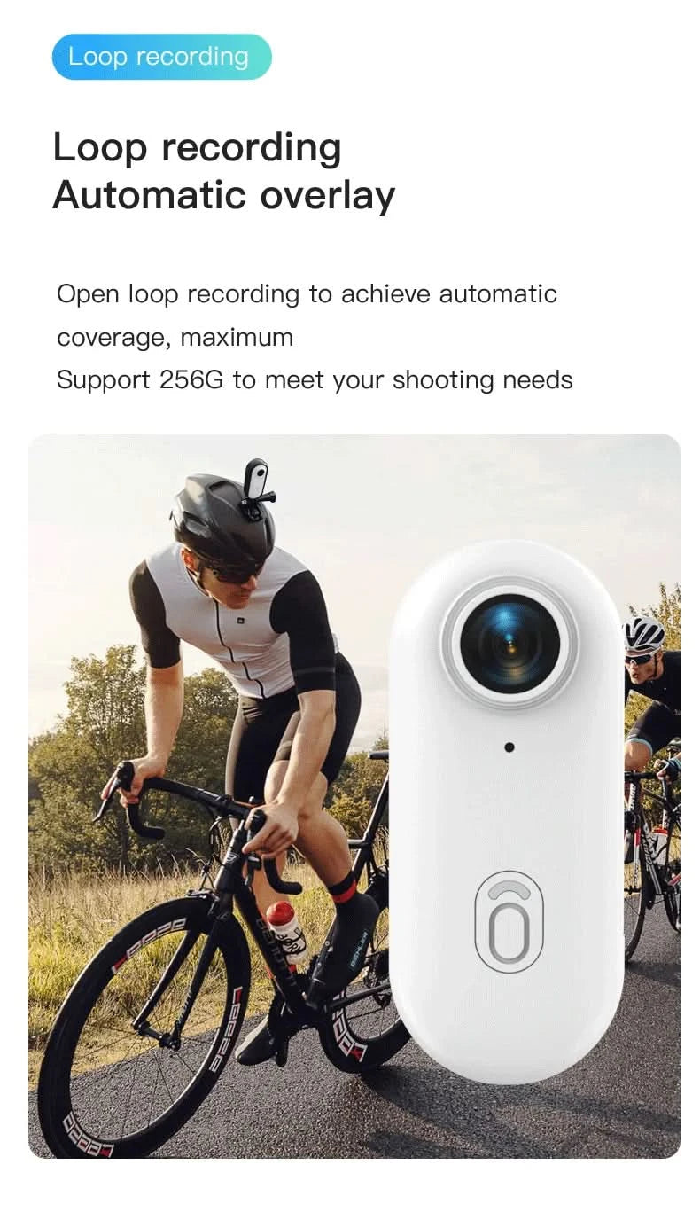 Pocket 4K Mini Camera  Magnetic Wearable Cam with Waterproof Shell WiFi Bike Camera Friendly for Casual Cycling Vlog Home Use - M & M Global