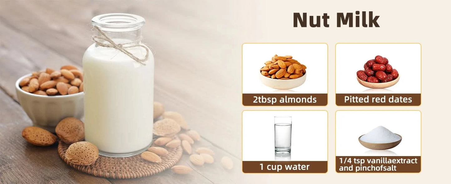 9 in 1 Automatic Soy Milk Maker, 47oz (1400ml) Nut Milk Maker, with Self-Cleaning, 16 Blades Makes Almond Milk, Oat Milk, Plant - M & M Global