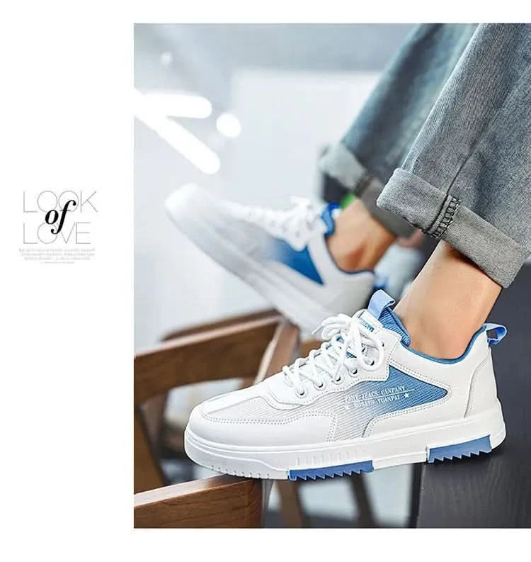 Versatile white shoes men's new 2025 summer casual breathable mesh board shoes fashionable sports height increasing men's shoes - M & M Global