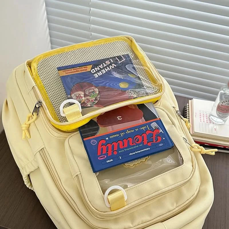 Japanese Style Kawaii Backpack Girls Transparent Ita Bag Women Large Capacity Backpack Fashion School Bag for College Student JK - M & M Global