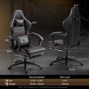 Dowinx Gaming/Office PC Chair with Footrest and Lumbar Support, Vintage Style PU Leather High Back Adjustable Swivel Task Chair