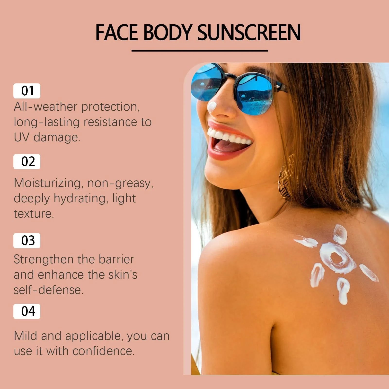 Facial Body Sunscreen SPF 30+ Anti Sun Protection Effectively Lightweight Moisturizer Waterproof Refreshing Oil Control Sunblock - M & M Global
