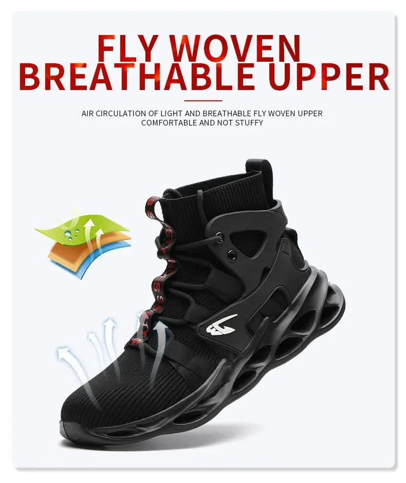 Steel Toe Shoes for Men Work Boots Lightweight Sneakers Indestructible Boots Anti-smash Anti-Punctur Construction Safety Shoes