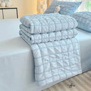 Single/Queen/Super King Size: Skin Friendly Solid Color Bubble Yarn Summer Quilt - M & M Global