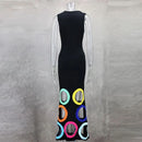 Summer Black Slim Hollow Sexy Party Vacation Long Dress Women's  Elegant Casual Sleeveless Sundress New High Waist Evening Dress - M & M Global