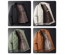 Winter Men Fleece Warm Padded Jacket Men Stand Collar Thermal Parkas Men Cotton Thicken Windbreaker Jacket Men Clothing