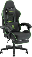 Dowinx Gaming Chair Fabric with Pocket Spring Cushion,Game Chair Cloth with Headrest, Ergonomic Computer Chair with Footrest