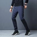Men's Casual Pants Stretch Slim Fit Elastic Waist Jogger Korean Classic Blue Black Gray Male Brand Trousers Plus Size - M & M Global