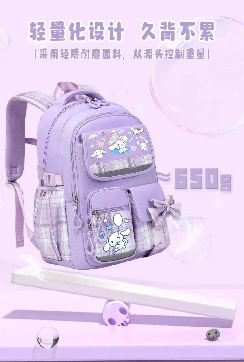 Sanrio Cinnamon Dog cute fashion print school bag for primary school students, stylish children's back-to-school backpack - M & M Global