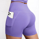 Women High Waist Pocket Yoga Sport Biker Shorts Leggings For Fitness Lift Hips Running Workout Yoga Pant