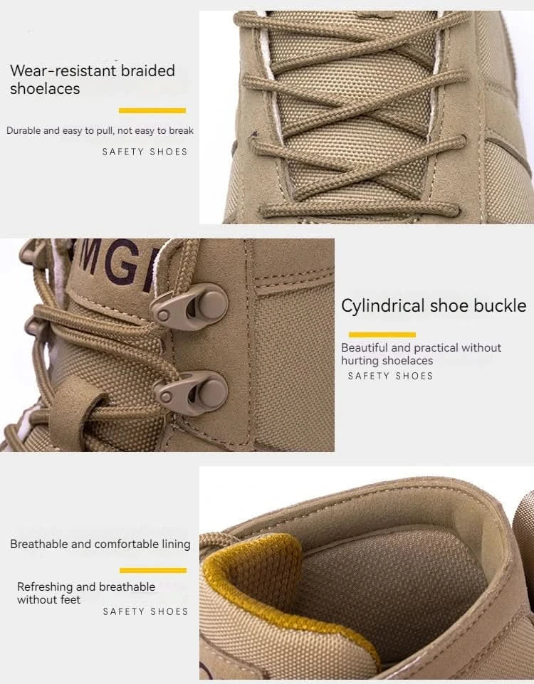 Work Boots Indestructible Safety Shoes Men Steel Toe Shoes Puncture-Proof Sneakers Male Footwear Shoes Women Non Slip Work Shoes