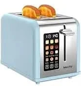 4 Slice Toaster with Touch Screen Control, 4 Wide Slots, Stainless Steel Smart Bread Toaster for Bagels, Muffins, Waffles, Dual - M & M Global