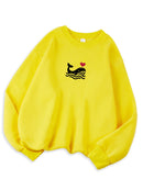 Casual Women's Sweatshirts Kawaii Bow Graphic Prints Pullover Comfortable Warm Oversize Hoodie Autumn Fleece Soft Female Clothes