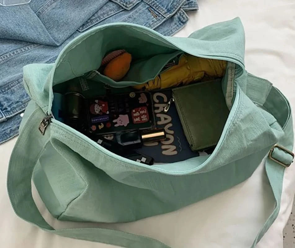 Women Shoulder Bag Large Canvas Crossbody Bags For Women Fashion Korean Female Student School Bag Chic Messenger Bag Handbags - M & M Global