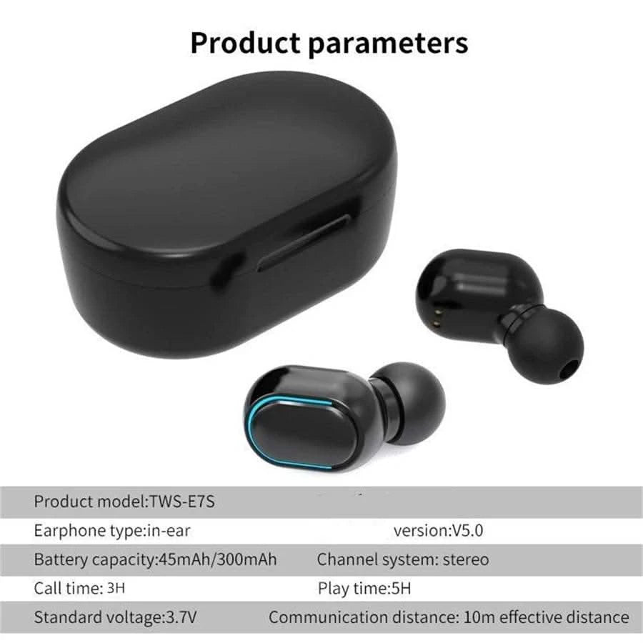 E7S TWS Wireless Headphones Bluetooth Earphones HIFI Lossless Sound Headsets Sport Waterproof Earbuds For All Smartphones - M & M Global