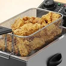 3 Litre Deep Fat Fryer Adjustable Temperature, Chip Pans - Basket & Lid - Fast 2000w High Power, Electric Oil Pot - Overheat Pro - M & M Global