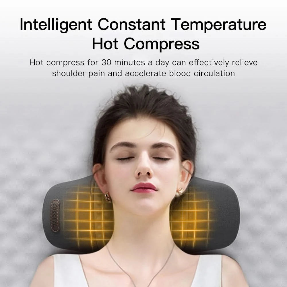 Electric Neck Massager Pillow Cervical Stretcher Heating Vibration Massage Back Traction Orthopedic Sleeping Pillows Support - M & M Global