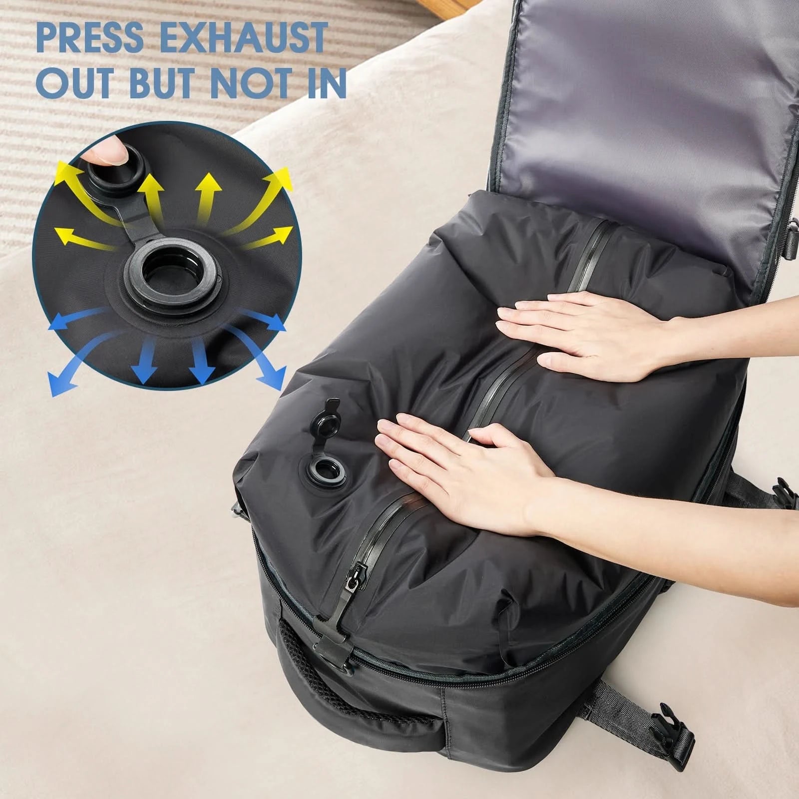 Vacuum Backpack Travel Bag for Men Large Capacity airback Backpack Business Laptop Backpack Women Expandable Backpack School Bag - M & M Global