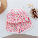 2025 Kids Cotton Clothes Girls Summer Clothes Sets Summer New Baby Sleeveless Tops + Shorts 2 Pieces Suit Girls Clothing Set - M & M Global
