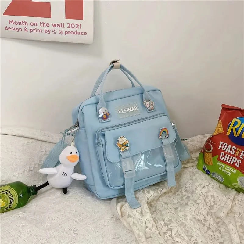 Japanese high-capacity single-shouldered slouch bag for schoolgirls, carry-on canvas messenger bag, Japan and South Korea - M & M Global