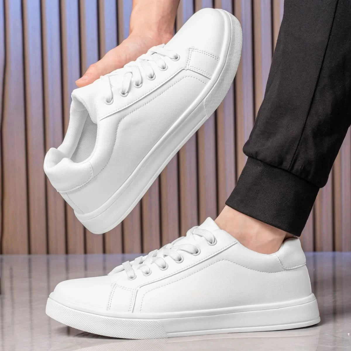 Men's Business casual Shoes Soft Moccasin Shoes Comfortable Casual Shoes for Men Autumn Solid Black White Men Sneakers - M & M Global