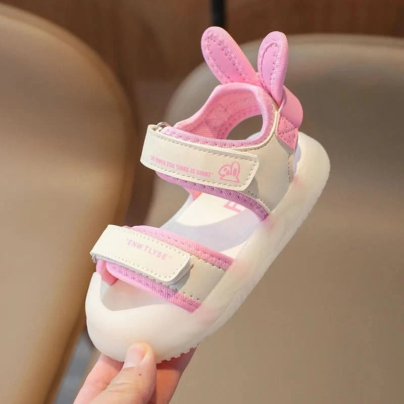 Children's Sandals 2-12 Years Old Cartoon Greenish Pink Soft Boys Girls Beach Shoes Casual Non-slip Kids Baby Sports Sandals - M & M Global