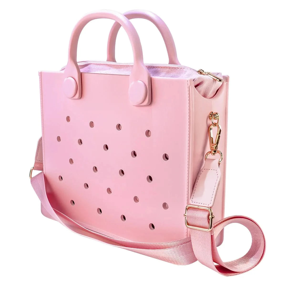 The orange guy Purple Women Fashion New EVA Punched Handbag Casual Waterproof Travel Tote Bag Fit Charms Outdoor Beach Bags - M & M Global