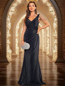 Elegant V-Neck Beading Evening Dresses Long Luxury Women Formal Mermaid Dress Party Prom Cocktail Maxi Gown