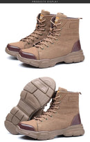 Men’s Industrial Safety Shoes Steel Toe Cap - Anti-Smash Anti-Punctur Outsole Outdoor Indestructible Construction Work Shoes