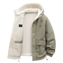 Reversible Winter Lamb  Fleece Hooded Jacket Streetwear Men Women Reversible Cotton Jackets Casual Zipper Thick Warm Coat