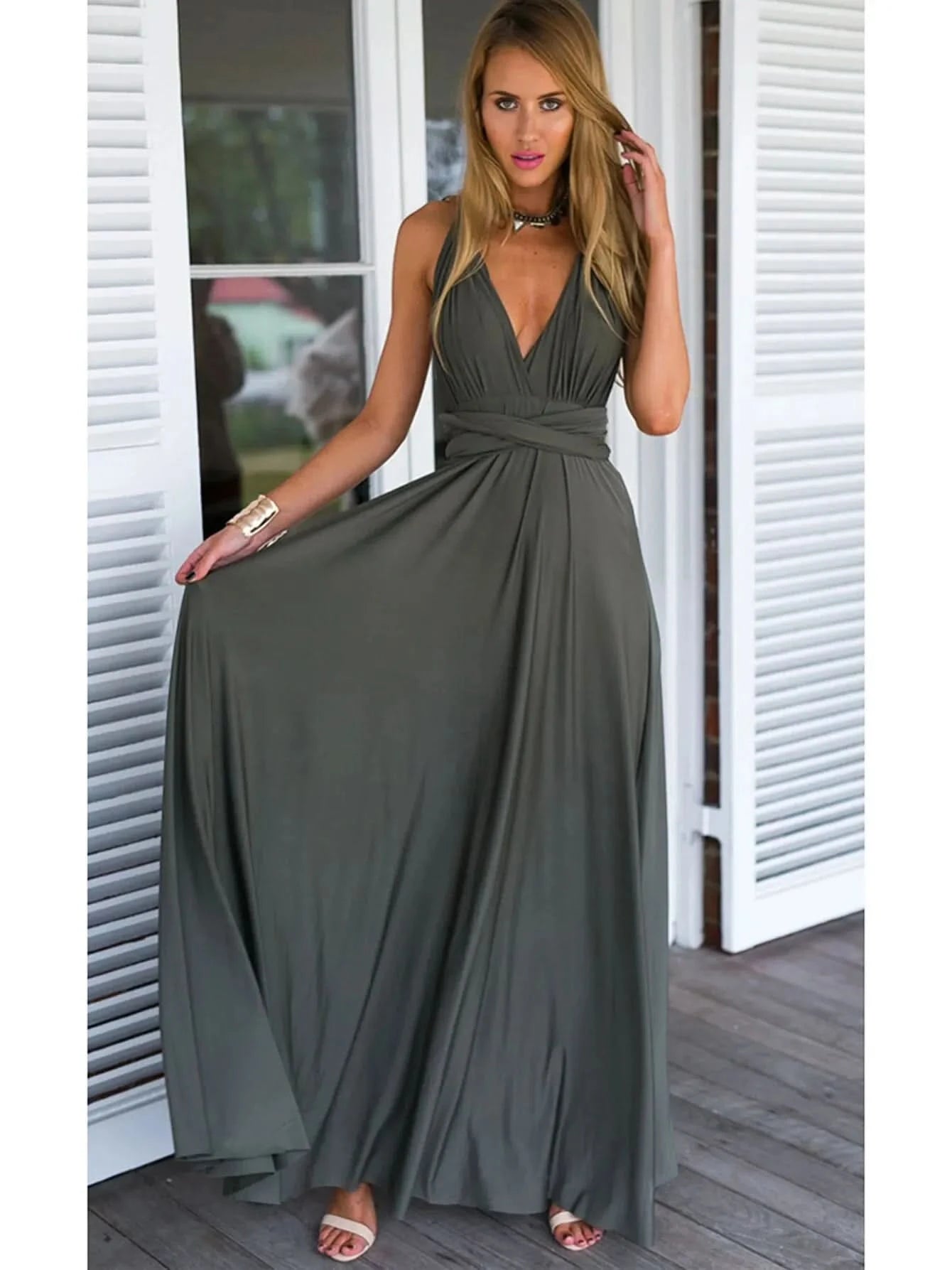 Sexy Women Multiway Wrap Convertible Boho Maxi Club Red Dress Bandage Long Dress Party Bridesmaids Infinity Robe Longue Femme - M & M Global