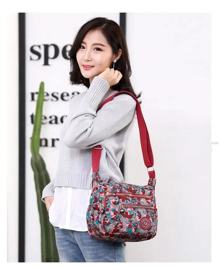 Large Capacity Nylon Crossbody Shoulder Bag for Home Use Middle-Aged And Elderly Women Casual Multi-Socket Slanting Bag - M & M Global
