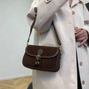 Korean Fashion New Small Square Bag Shoulder Bags Brown Niche Retro Suede Surface Leisure Versatile Trend Lady Crossbody Bags - M & M Global