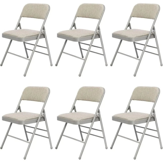 6 Pack Folding Chairs, Fabric Dining Chair Set with Padded Cushion, Indoor Outdoor Folding Chairs Seat for Home Office Events