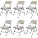 6 Pack Folding Chairs, Fabric Dining Chair Set with Padded Cushion, Indoor Outdoor Folding Chairs Seat for Home Office Events