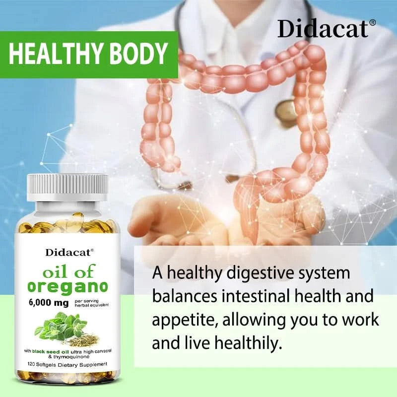 Oregano oil softgels for intestinal health, antioxidant, digestive health, immune support - M & M Global