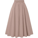 ZANZEA Women Solid Long Skirts Vintage High Waisted Pleating Jupe 2024 Summer Spring A-line Skirts Fashion Buttons Maxi Faldas