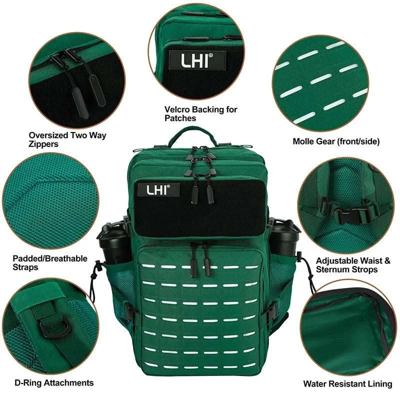 45L/25L Tactical Backapck for Men Women Waterproof Camping Travel Bag Outdoor Sports Hiking Survival Rucksack with Bottle Holder - M & M Global