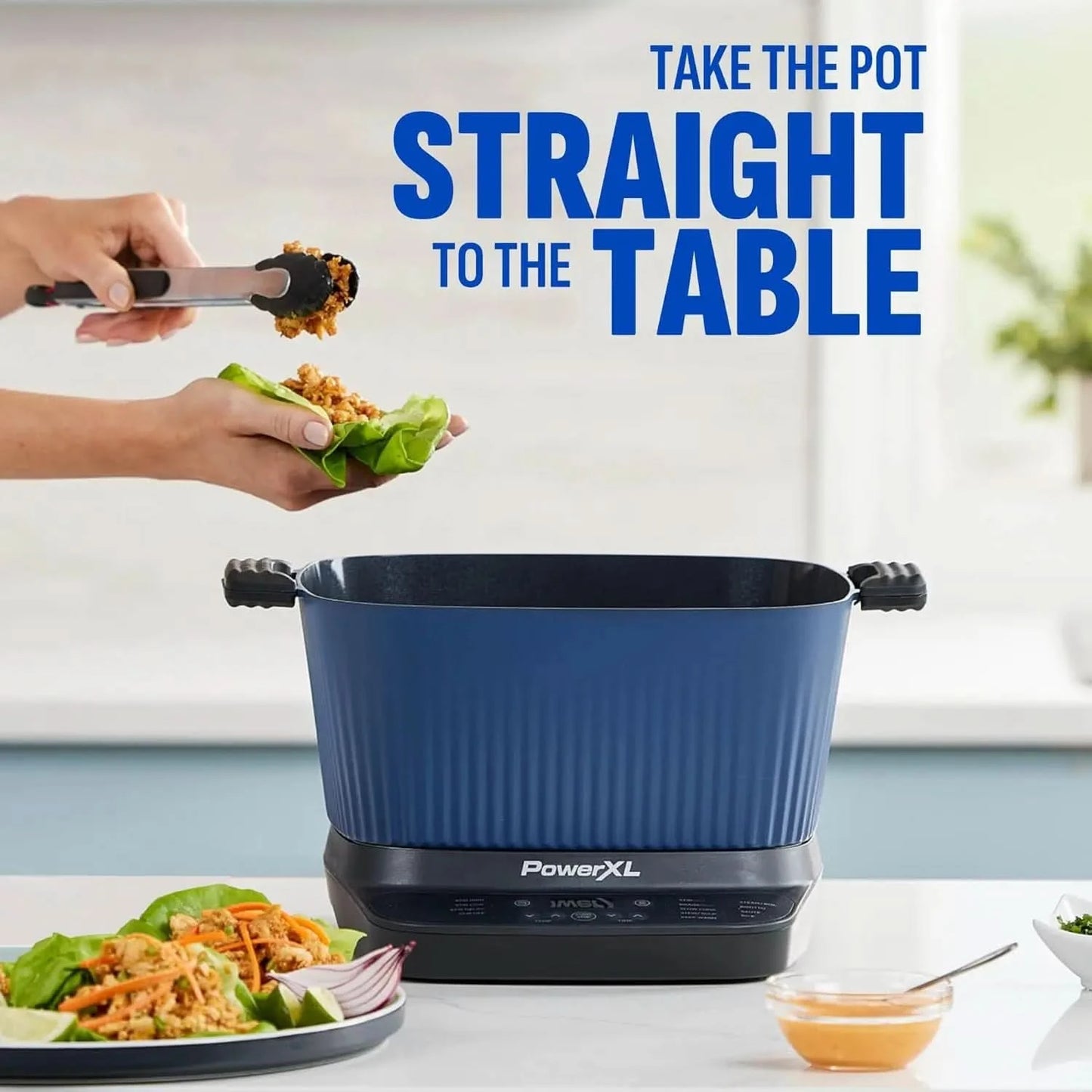 STIRMAX Midnight Blue 7.5 Quart Digital Multi-Cooker with Automatic Paddle to Stir and Shred, 9 in 1 programmable presets to Sau - M & M Global