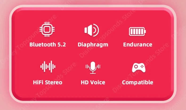 Choice US Disney LK-10 Bluetooth 5.2 Accurate Listening Earphones Oversized Moving Coil Speakers Headset Lightweight Headphones