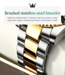 OLEVS Watches for Men with Date Luxury Big Face Waterproof Mens Wristwatch Analog Dress Two Tone Stainless Steel Man Watch - M & M Global