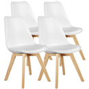 JHK PU Leather Dining Chairs Set of 4 Wooden Legs Lounge Chair for Home Kitchen Comfortable Sponge Cushion Living Room Chair