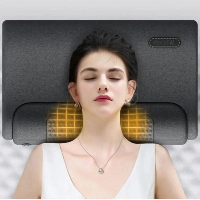 Heating Vibration Neck Massager Electric Cervical Pillow Back Traction Relax Sleeping Shoulder Neck Trapezius Muscle Massager - M & M Global