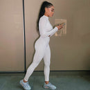 Two Piece Sets Women Solid Autumn Tracksuits High Waist Stretchy Sportswear Hot Crop Tops And Leggings Matching Outfits
