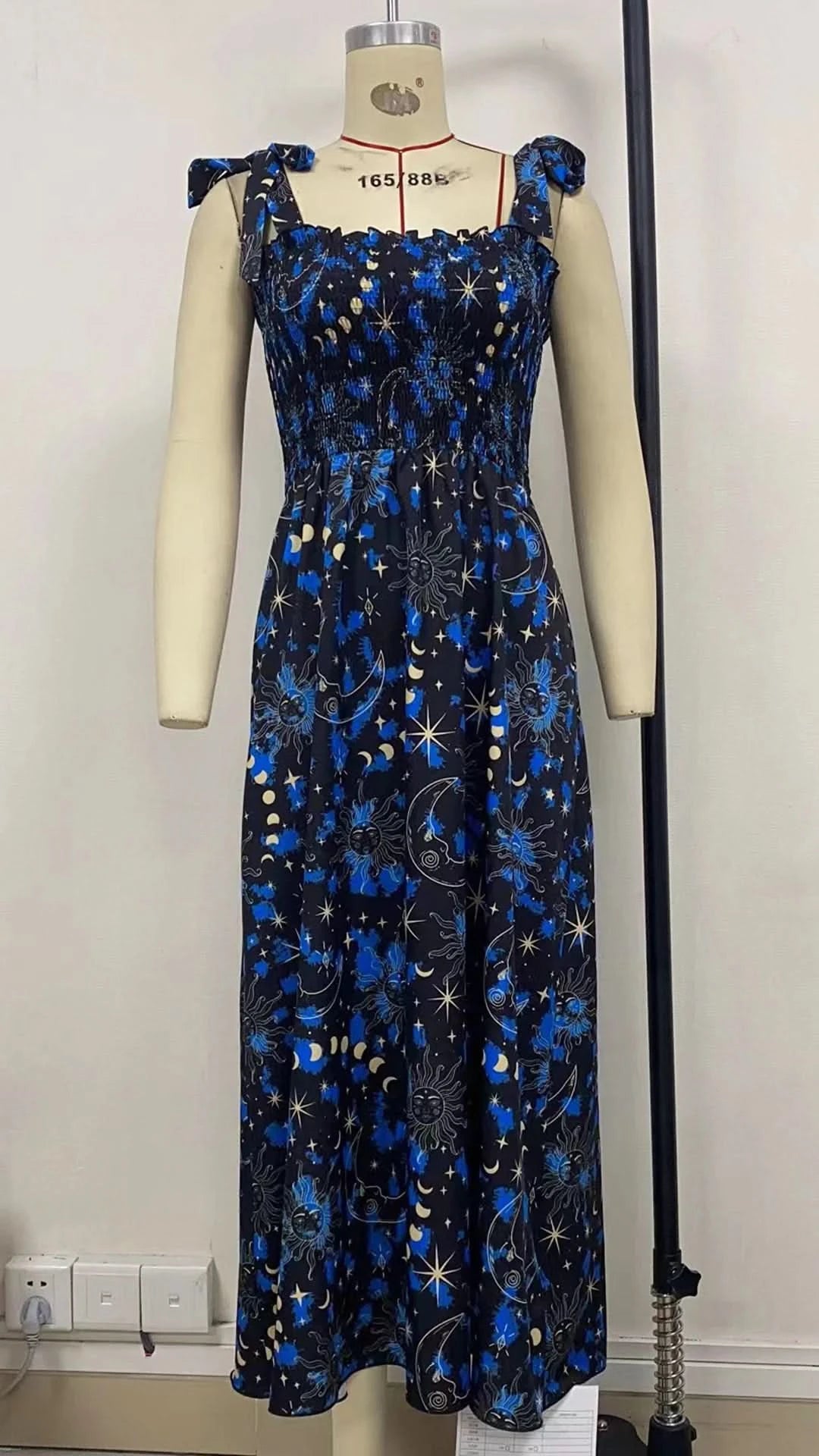 Goth Dark Fairy Grunge Y2k Aesthetic Skull Graphic Dresses Mall Gothic Shirring Lace Up Long Dress Punk A-line Slim Emo Clothing - M & M Global