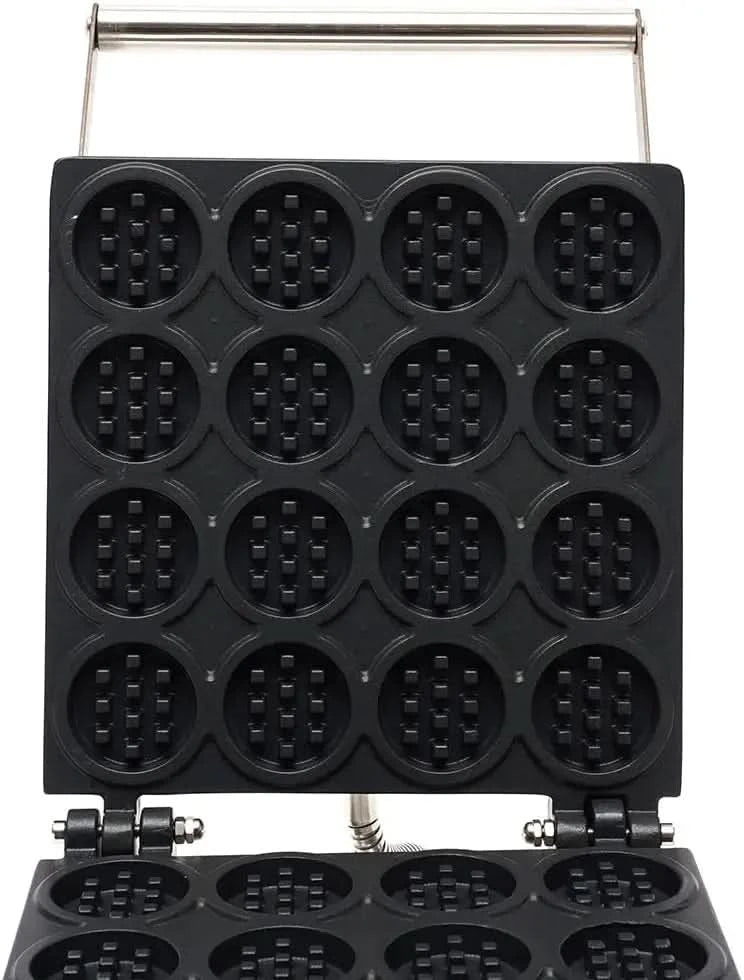 Commercial Belgian Waffle Maker 16 Pcs Round Belgian Waffle Maker 1750W Professional Non-stick Stainless Steel Waffle Iron with - M & M Global