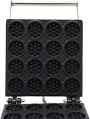 Commercial Belgian Waffle Maker 16 Pcs Round Belgian Waffle Maker 1750W Professional Non-stick Stainless Steel Waffle Iron with - M & M Global