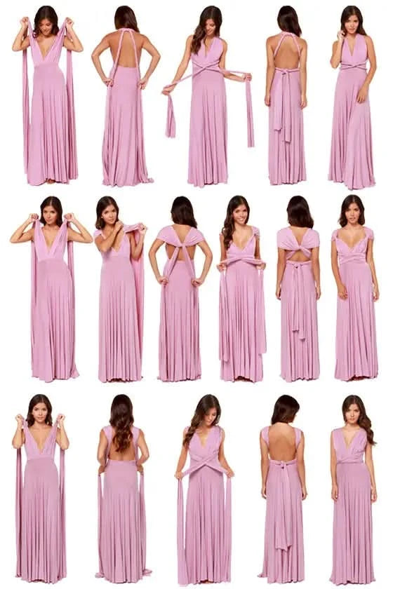 Sexy Women Multiway Wrap Convertible Boho Maxi Club Red Dress Bandage Long Dress Party Bridesmaids Infinity Robe Longue Femme - M & M Global
