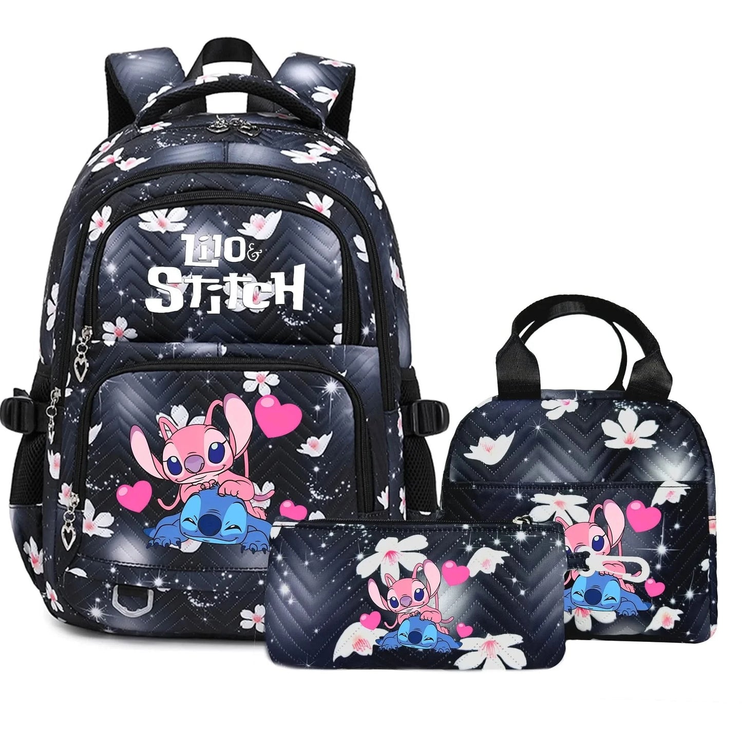 Lilo Stitch Large Capacity Backpack Daypack Lightweight Schoolbag Casual Travel Knapsack for Women Girls Pen Lunch Bags - M & M Global