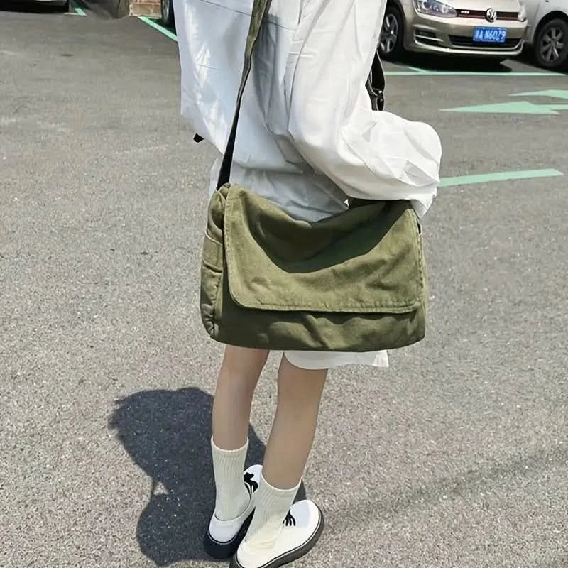 Women's Messenger Bag Vintage Handbag Canvas Teenager Shoulder Tote Bags Casual Handbag Crossbody Handbags - M & M Global